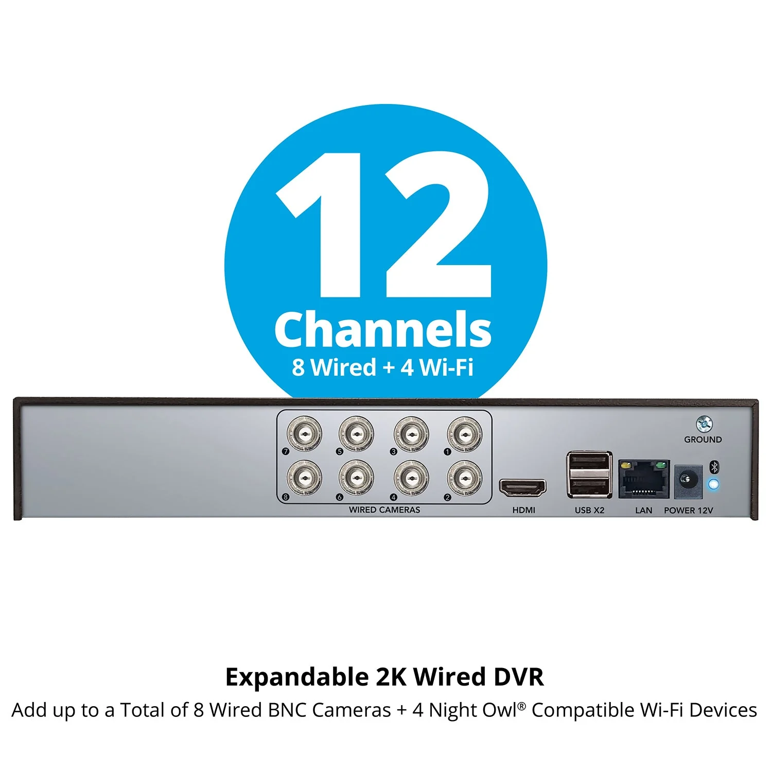 2-Way Audio 12 Channel 2K DVR with Customizable Storage - Add up to 12 Total Devices - Image 6