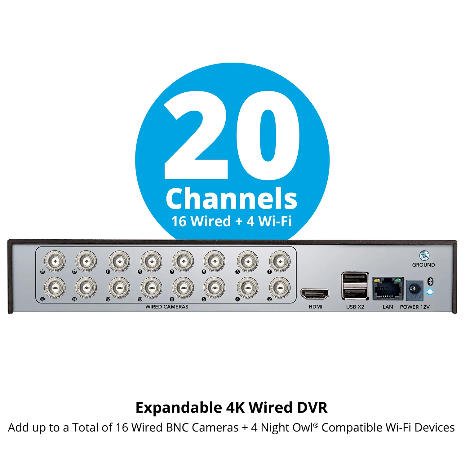 2-Way Audio 20 Channel DVR Security System with 2TB Hard Drive and 12 Wired 4K Deterrence Cameras - 2 Bullet 10 Dome - Image 8