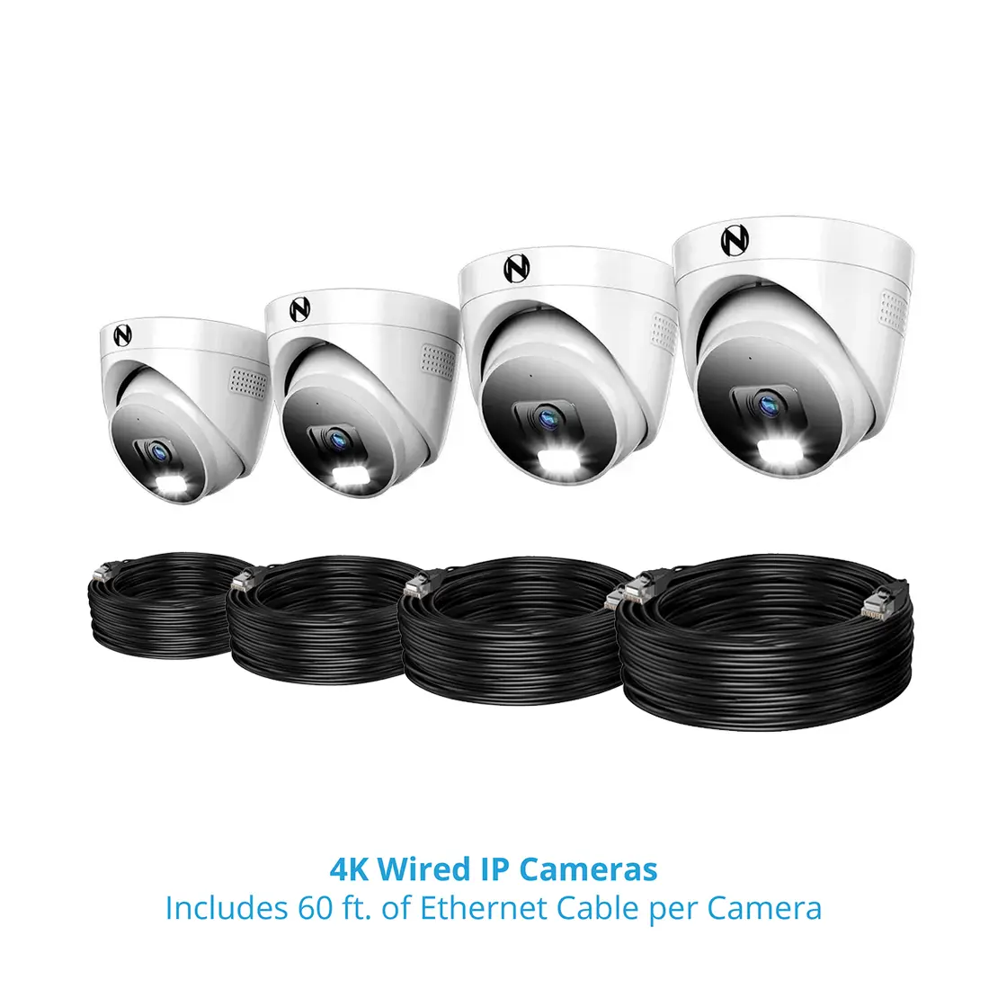 24 Channel 12MP eNVR with 2TB Hard Drive and 4 Wired IP 4K Dome Cameras w 2-Way Audio - 8 POE Ports - Image 9