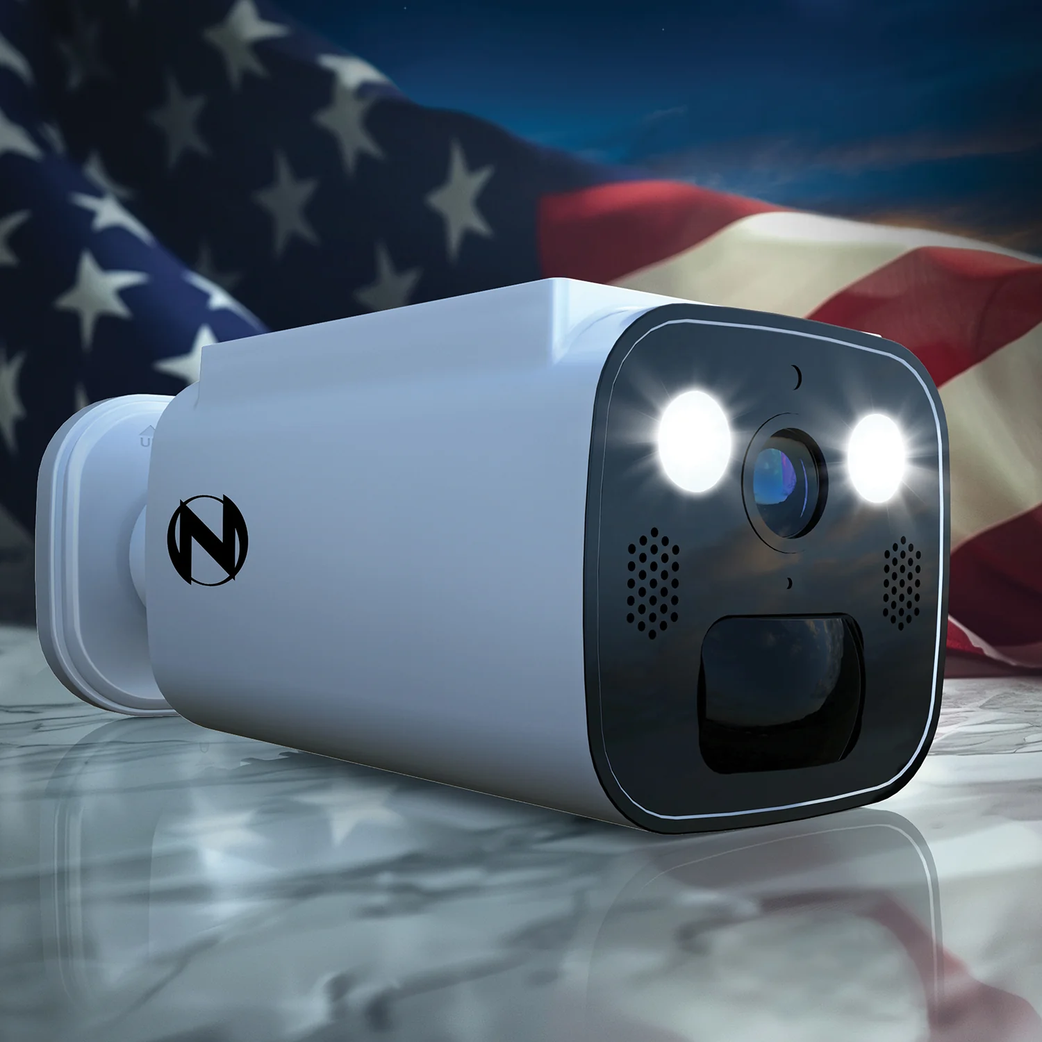 Solar Powered Wire Free 2K Camera with Spotlight and 2-Way Audio - White - Image 3