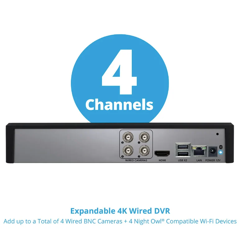 4 Channel 4K Bluetooth DVR with 1TB Hard Drive and 4 Wired 4K Spotlight Cameras - Image 6