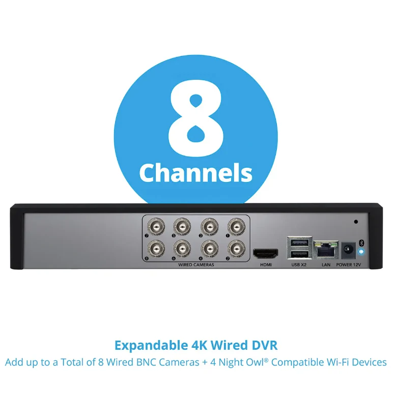 8 Channel 4K Bluetooth DVR with 1TB Hard Drive - Add up to 12 Total Devices - Image 5