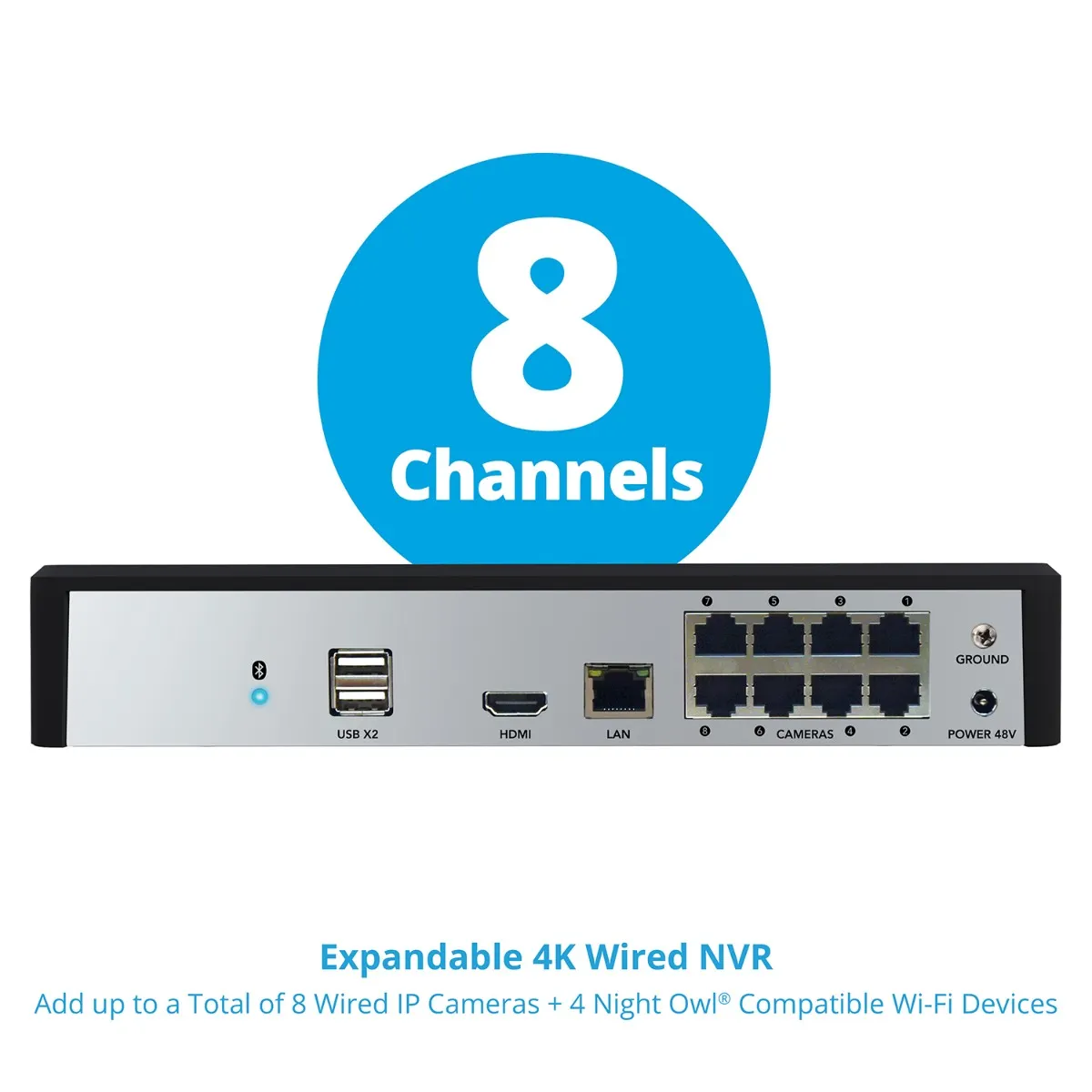 12 Channel 4K Bluetooth NVR with 2TB Hard Drive and 6 Wired IP 4K Spotlight Cameras with 2-Way Audio and Audio Alerts and Sirens - Image 4