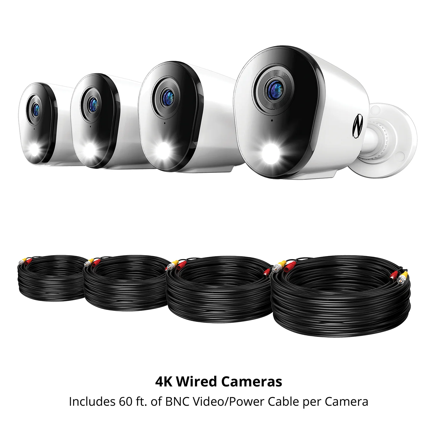 Add On Wired 4K Deterrence Cameras with 2-Way Audio - 4 Pack - White - Image 6