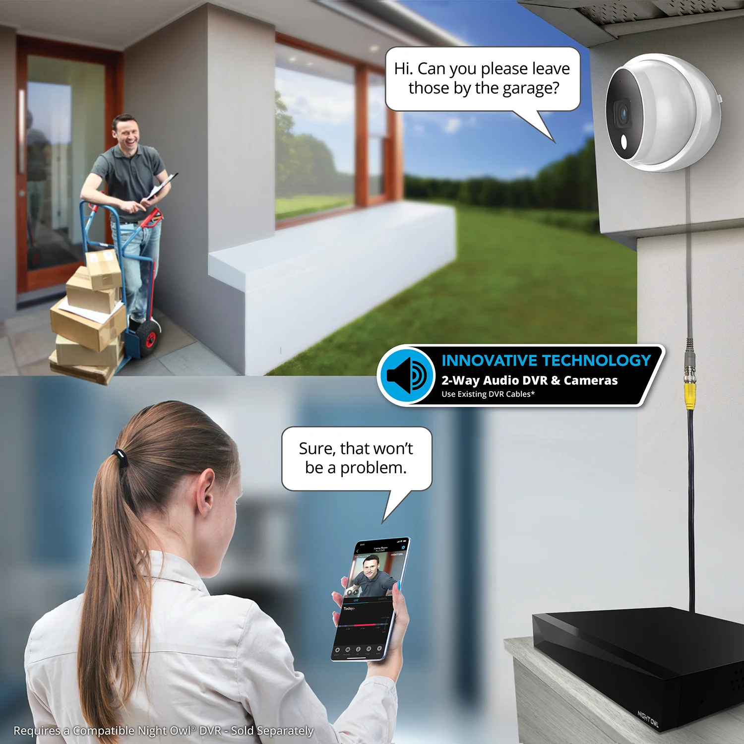 Add On Wired 4K Deterrence Dome Camera with 2-Way Audio - White - Camera Cable Not Included - Image 4