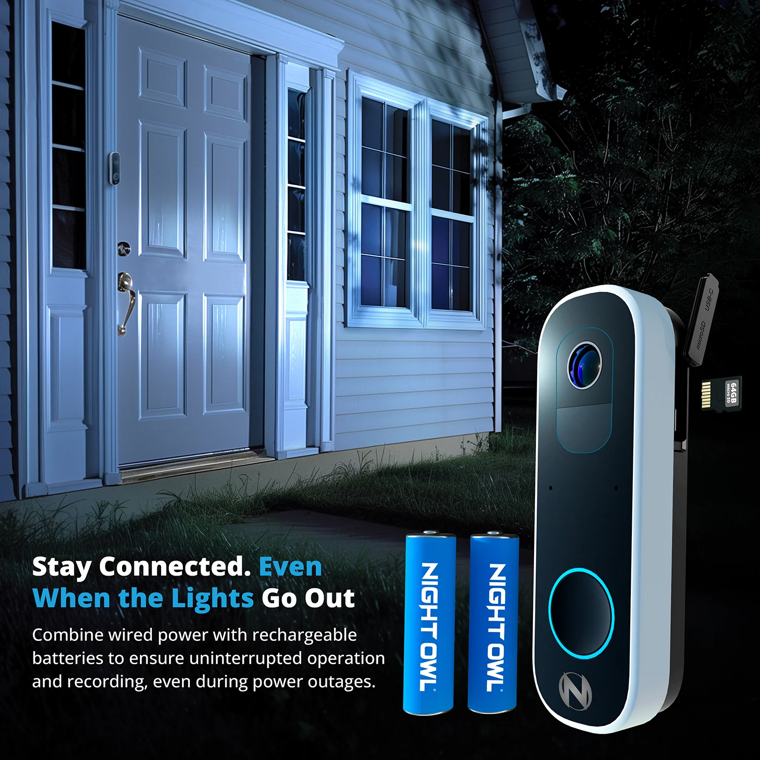 Video Security Starter Bundle w 2 Way Audio - Doorbell, Floodlight, and Indoor PT Cam w 64gb Memory x3 - Image 6