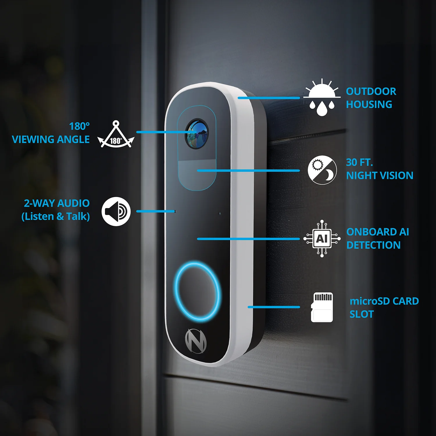 Video Security Starter Bundle w 2 Way Audio - Doorbell, Floodlight, and Indoor PT Cam w 64gb Memory x3 - Image 8
