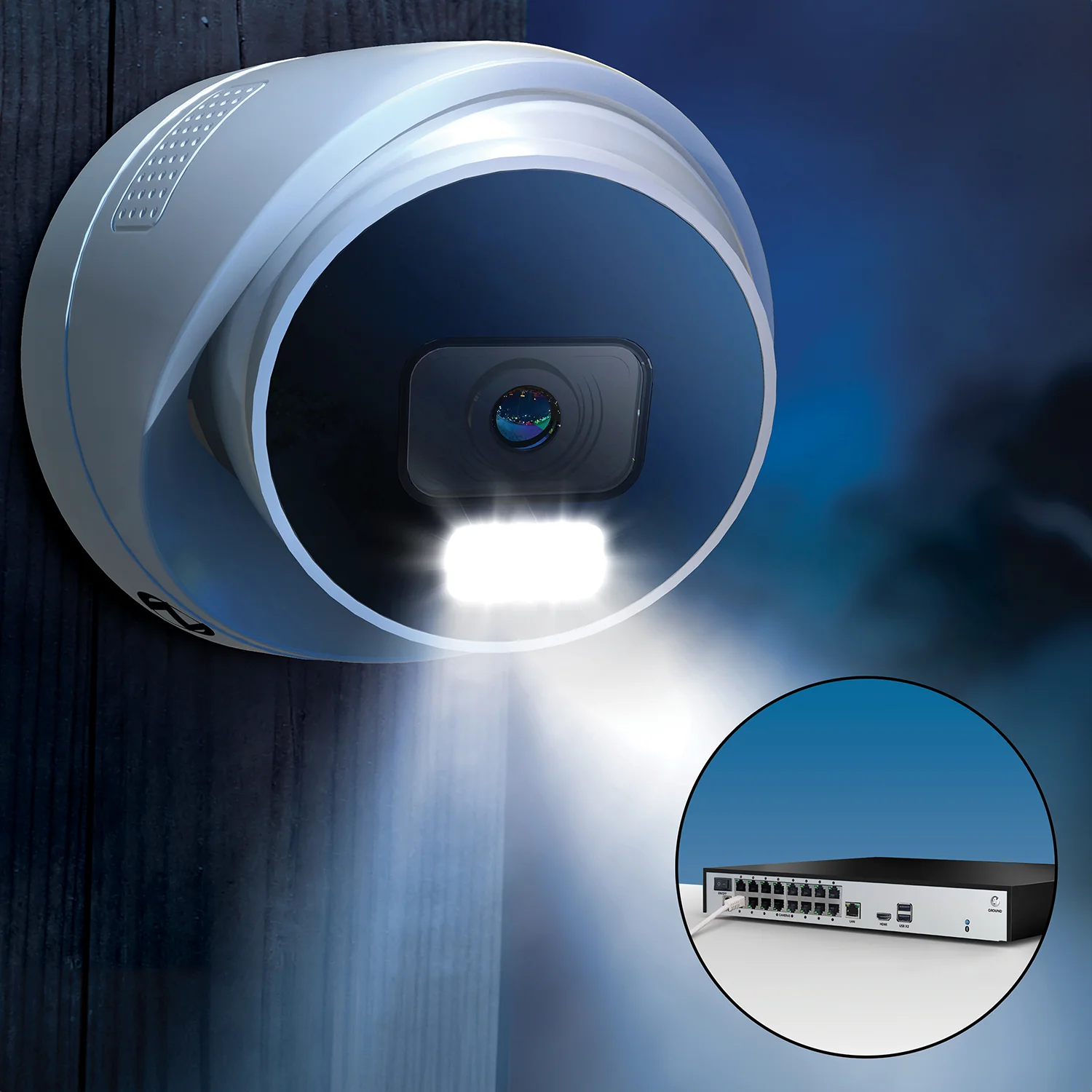 Power over Ethernet 24 Channel NVR Security System with 4TB Hard Drive and 9 Wired IP 4K+ Deterrence Dome Cameras with 2-Way Audio - Image 9