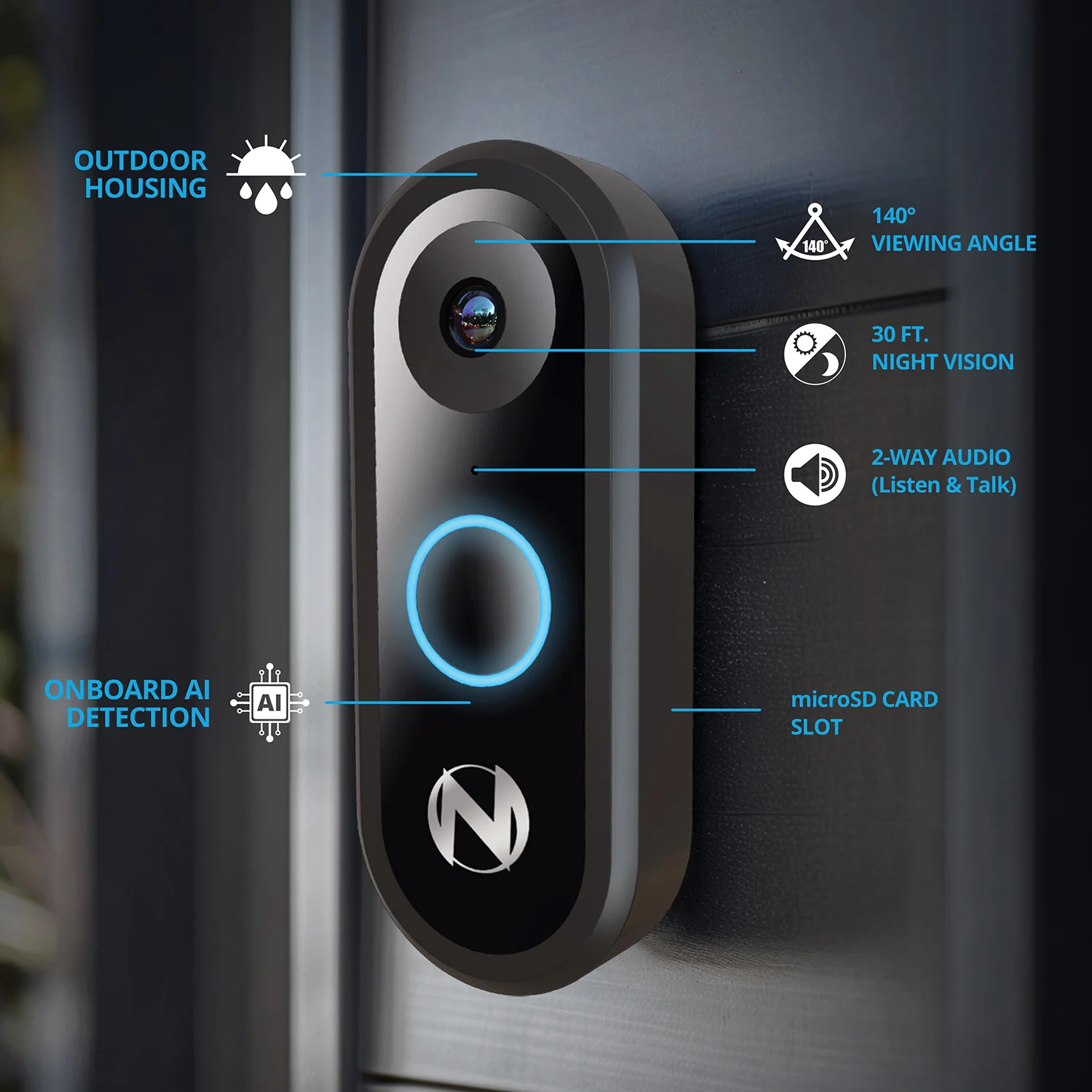 1080p Wi-Fi Smart Video Doorbell with Chime - Wired - Image 7