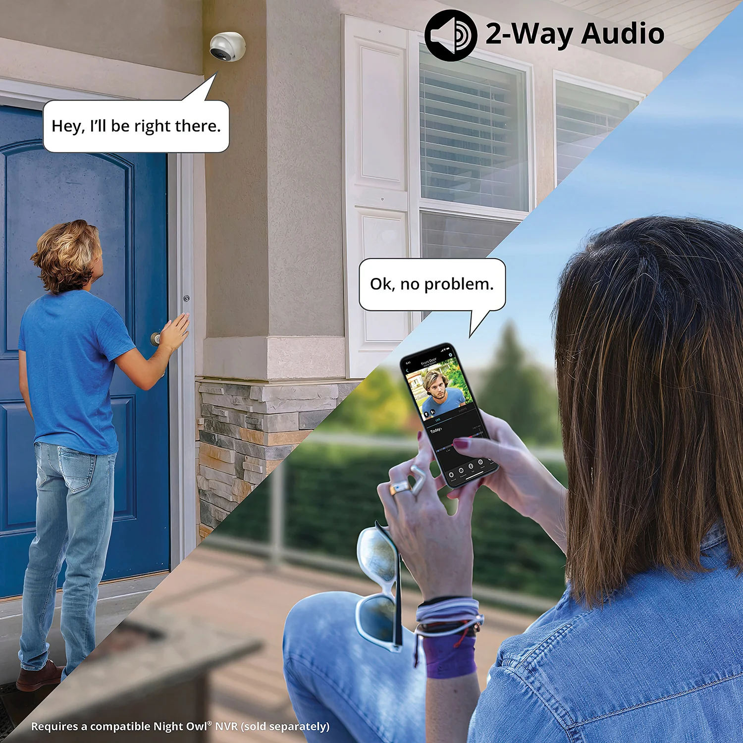 Ruggedized Add On Wired IP 4K+ 12MP Deterrence Dome Camera with 2-Way Audio - 1 Pack - White - Image 4