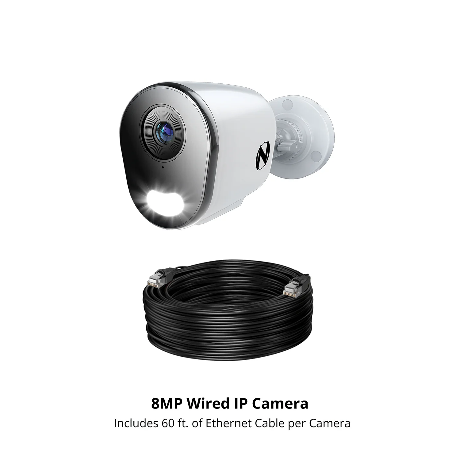 Ruggedized Add On Wired IP 4K Deterrence Camera with 2-Way Audio - White - Image 6