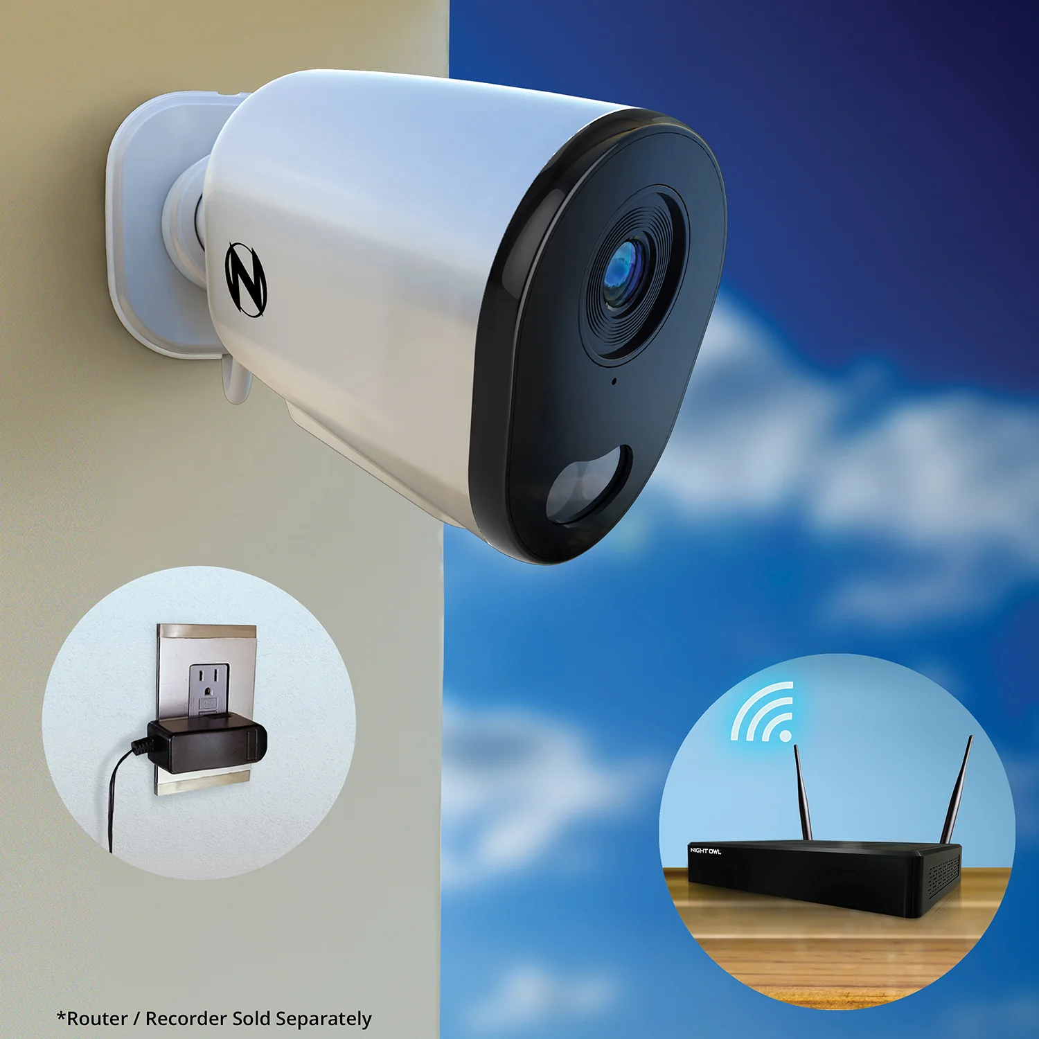 Wi-Fi IP Plug In 4K HD Deterrence Camera with 2-Way Audio and Audio Alerts and Siren - White - Image 5