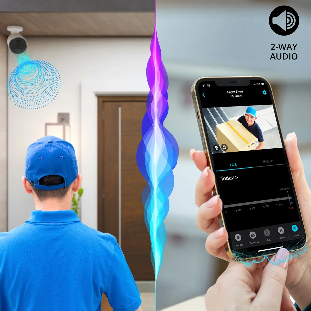 Wi-Fi IP Plug In 4K Spotlight Camera with 2-Way Audio and Audio Alerts and Siren - White - Image 7