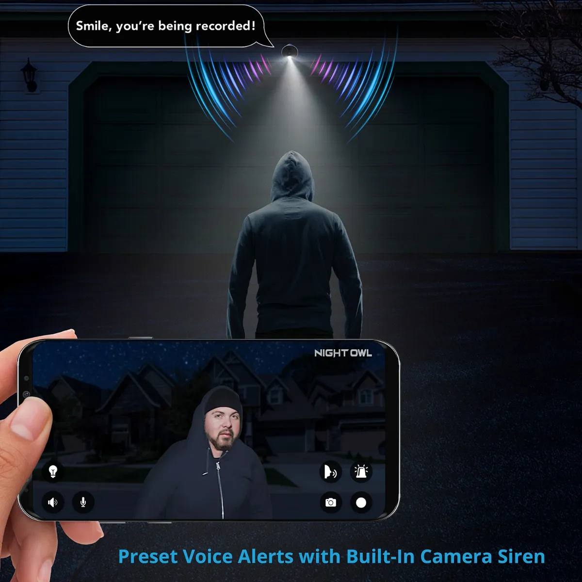 Wi-Fi IP Plug In 4K Spotlight Camera with 2-Way Audio and Audio Alerts and Siren - White - Image 8