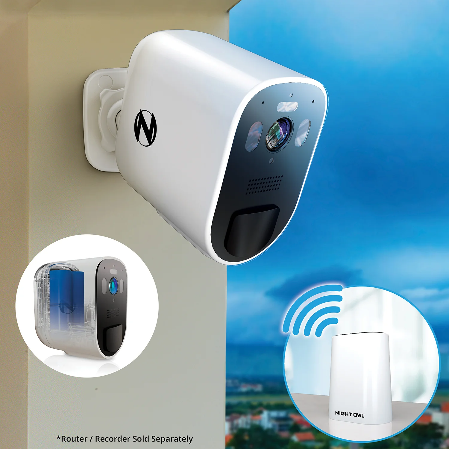 Wire Free 2K Spotlight Camera with 2-Way Audio - 2 Pack - White - Image 5